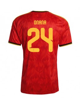 Belgien Amadou Onana #24 Replika Hemmakläder VM 2026 Kortärmad